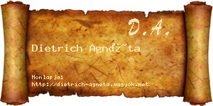 Dietrich Agnéta névjegykártya
